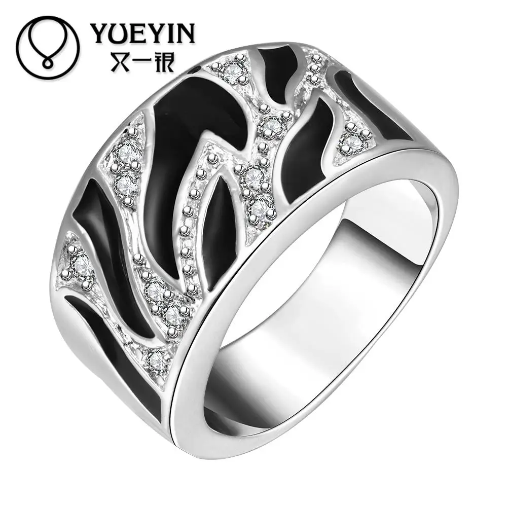 

Silver Plated Ring Not Fade Inlay Crystal Glare Hot Sale Fashion Ring
