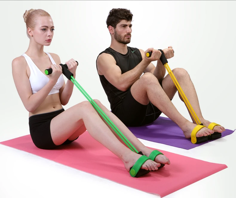 Resistant Band Pedal Exerciser Body Trimmer Sit-ups Elastic Resistance Band Rubber Training ABS Workout Home Fitness Equipment