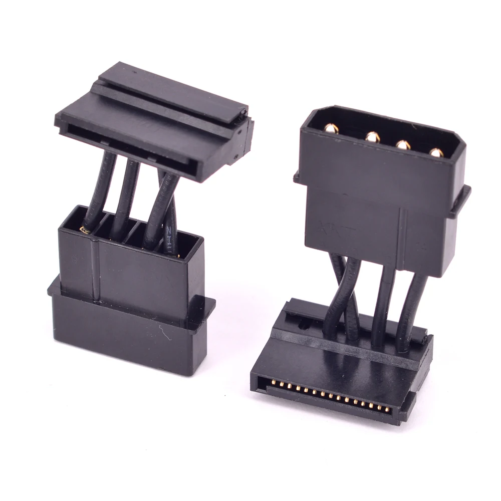 

Right Angle 15pin SATA to 4Pin IDE Power Supply Cable Male to Male SATA SSD Port to Molex D plug Converter Cable