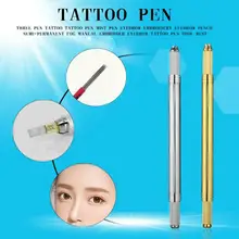 1 шт. двойной головкой для бровей Вышивка ручка microblading татуировки перманентный Макияж руководство ручка Dropshipping ma26