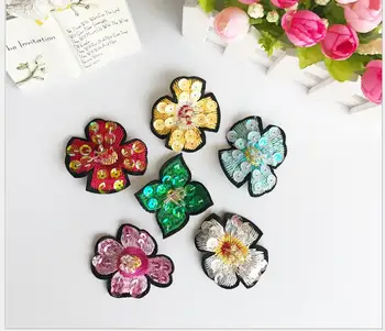 

New Flower Sequined Beaded Patch for Clothing Sewing on Beading Applique Clothes Shoes Bags Decoration Patch DIY Supplies