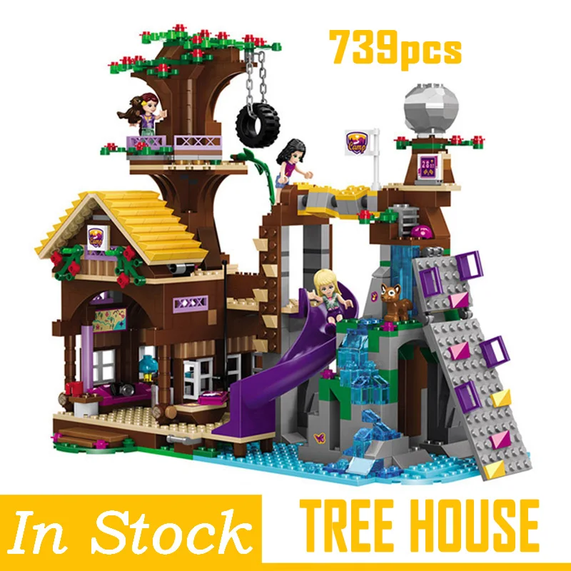 

Legoings technic Friends City Girl Adventure Camp Tree House Party DIY Model Building Blocks Bricks Kids House Gifts Toys