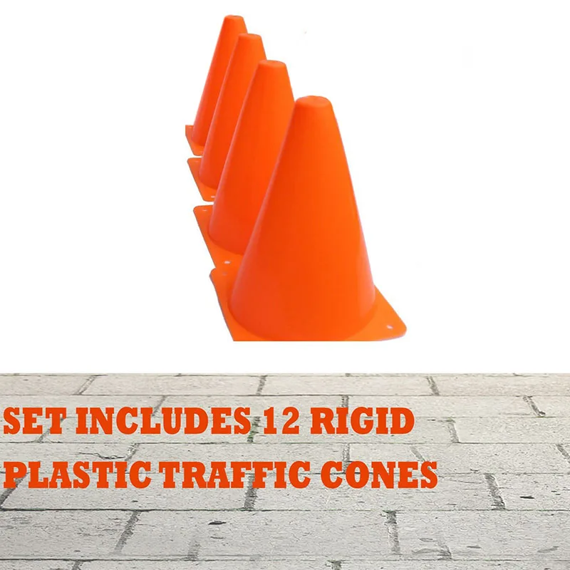 

12Pcs 18cm Dazzling Toys Traffic Orange Cones Marker Course Football Riding Excercise Supplies ZJ55