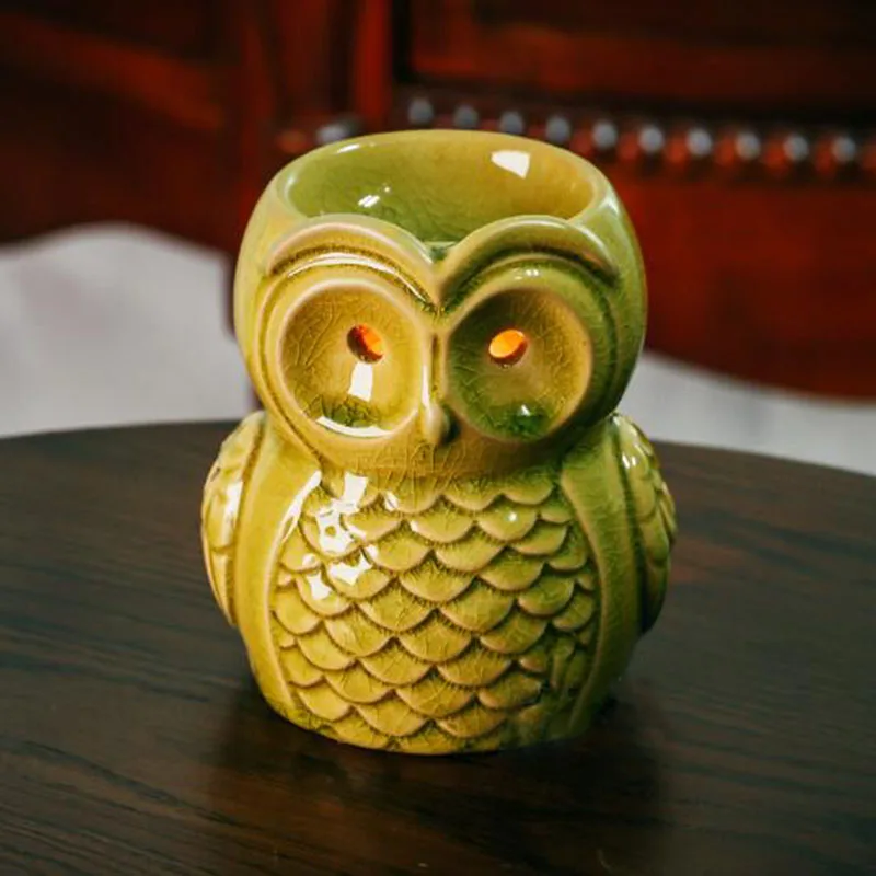 Ceramic Aromatherapy Burner Owl Aroma Oil Lamp Gifts And Crafts