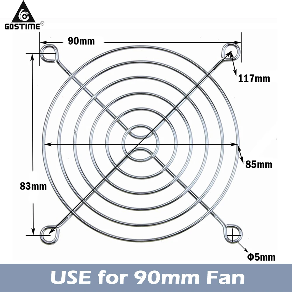 100PCS Gdstime 90mm Metal Fan Guard Protective Grill Case Fan Protector Cover for PC Computerin