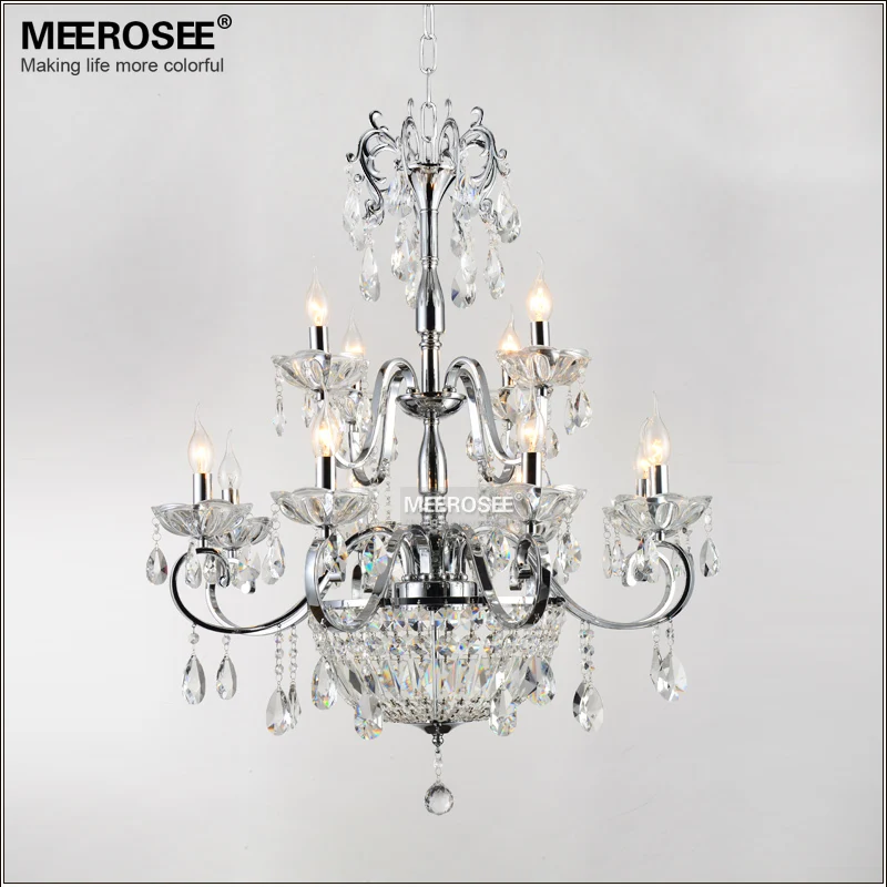 Wrought Iron Crystal Chandelier Light Fixture 2 Tiers 12 E14 Or E12 Wrought Iron Crystal Chandelier Light Fixture 2 Tiers 12 E14 Or E12 Lights Re Lamp Lighting In Chandeliers From On