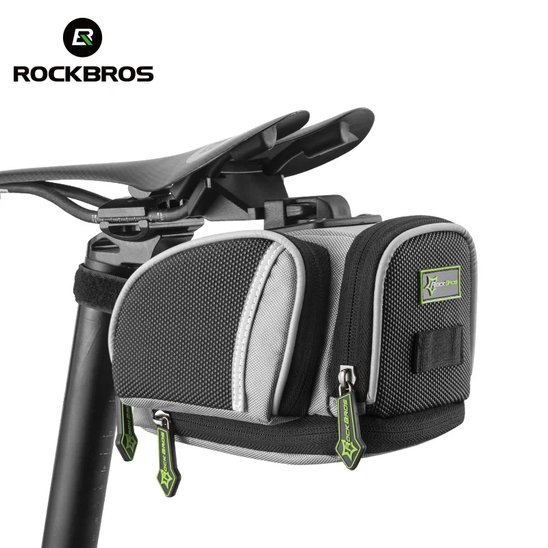 Flash Deal ROCKBROS Bicycle Bike Rear Bag Rainproof Nylon Bike Saddle Tube Bag Outdoor Cycling Mountain Bike Back Seat Tail Pouch Package 4