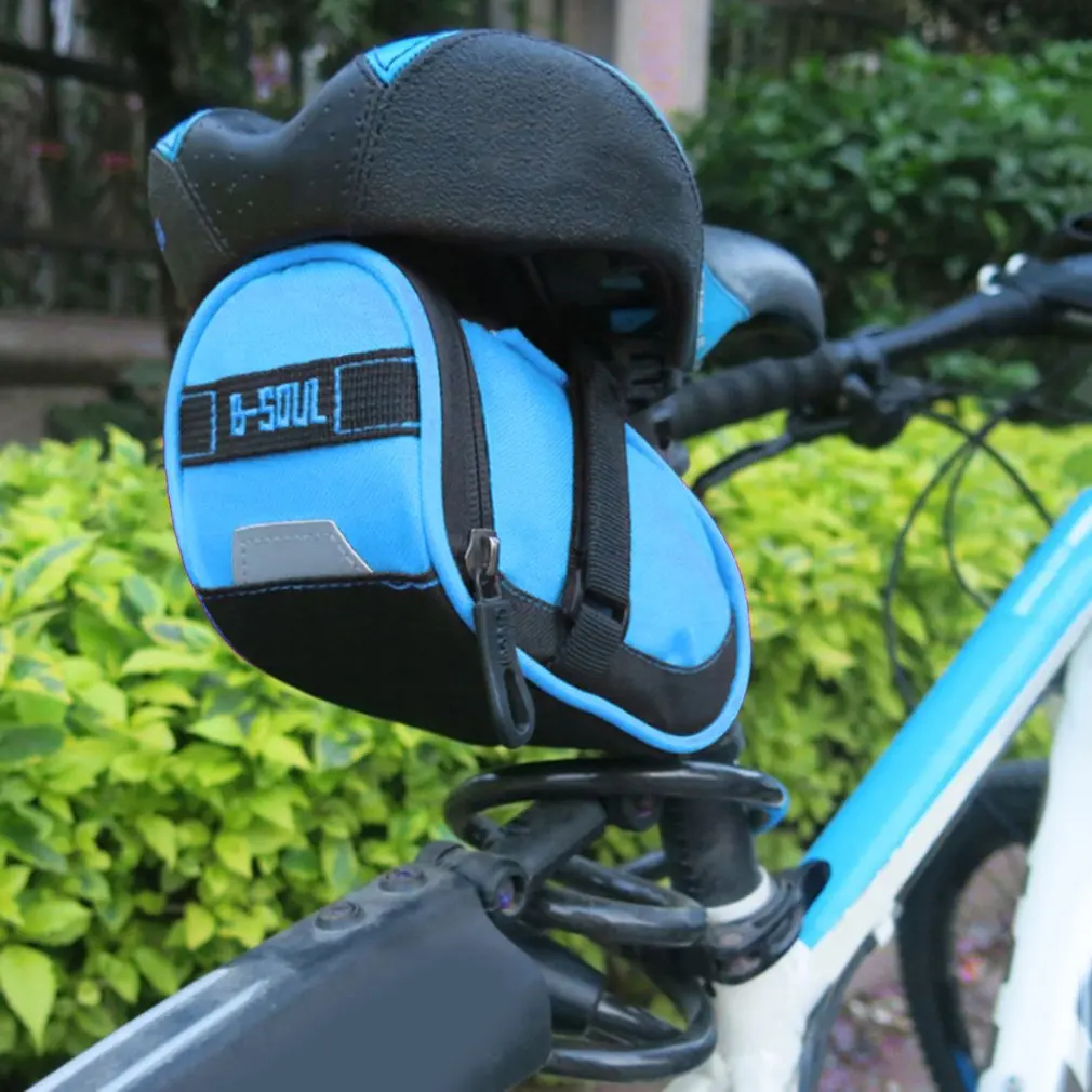buy B SOUL 1.5L Waterproof Mountain Road Cycling Bicycle Saddle Bag MTB Tail Bag Bike Pouch Seat Bag for Outdoor Riding Hot