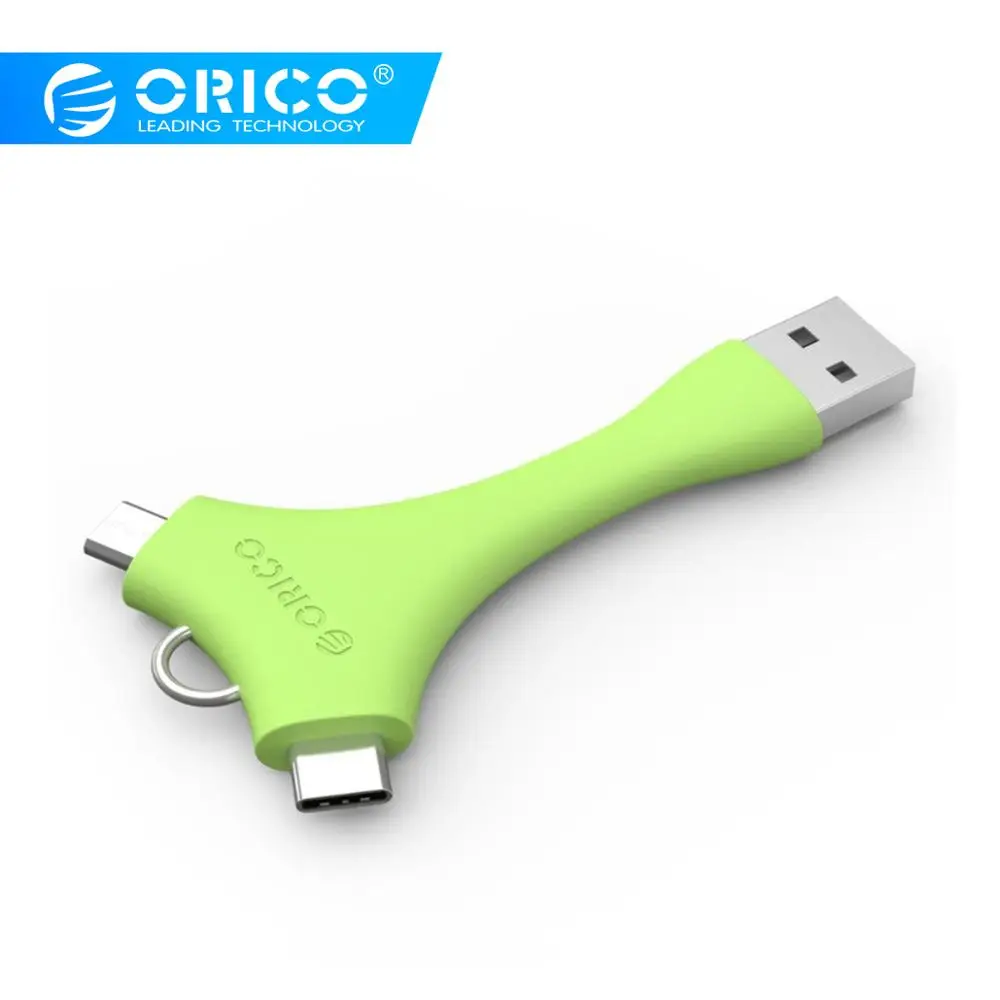 

ORICO Dual Ports Portable Sync With Charge Micro B + Type-C Data Cable for Xiaomi HUAWEI Samsung etc With Key Ring-C1