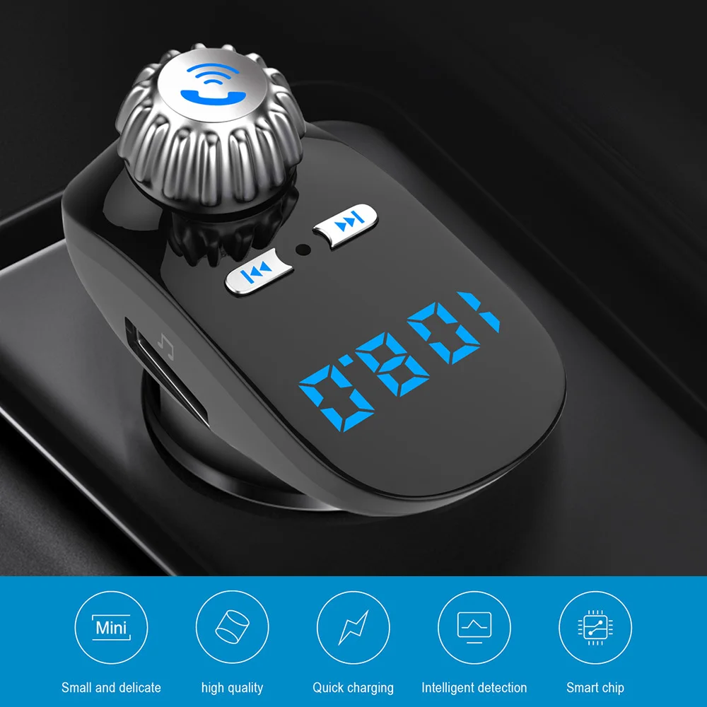

FM Transmitter Bluetooth Car Charger Universal Car Kit AUX Stereo Wireless Adapter Bluetooth Receiver Support TF Card U Disk