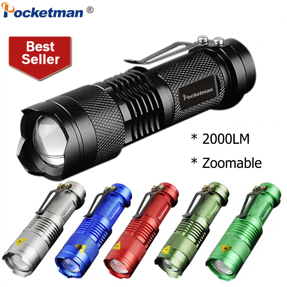Mini linterna LED LM Zoomable impermeable potente linterna táctica 3