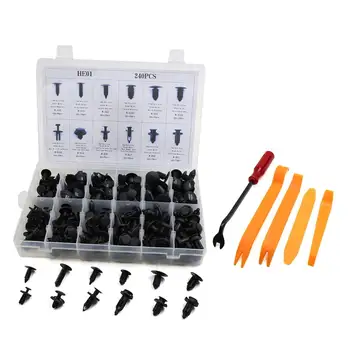 

uxcell 240pcs Car Push Retainer Kit Door Panel Trim Clips Rivets with 5pcs Fastener Remover (12 Sizes)