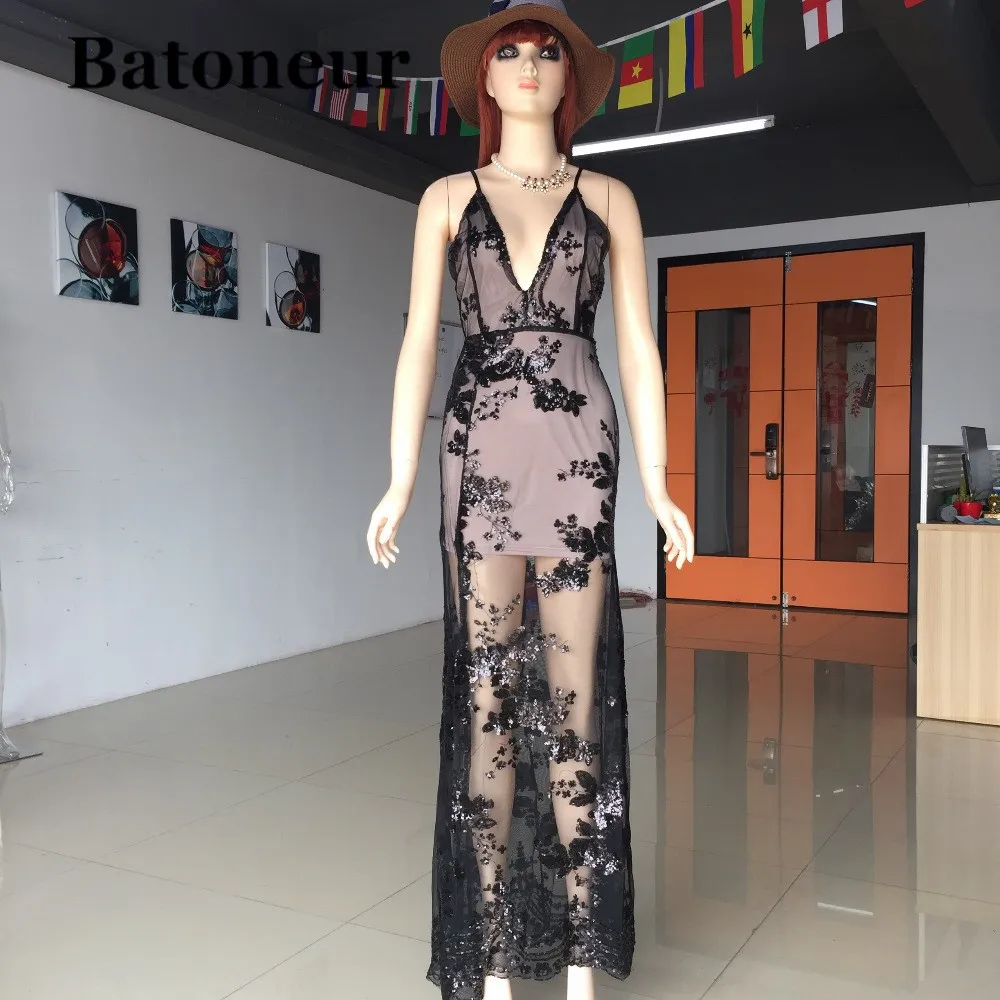NEW-Sexy-Gold-Black-Sequined-Fringed-Deep-V-Neck-Maxi-Dress-2018-New-Arrivals-Brand-Club (1)