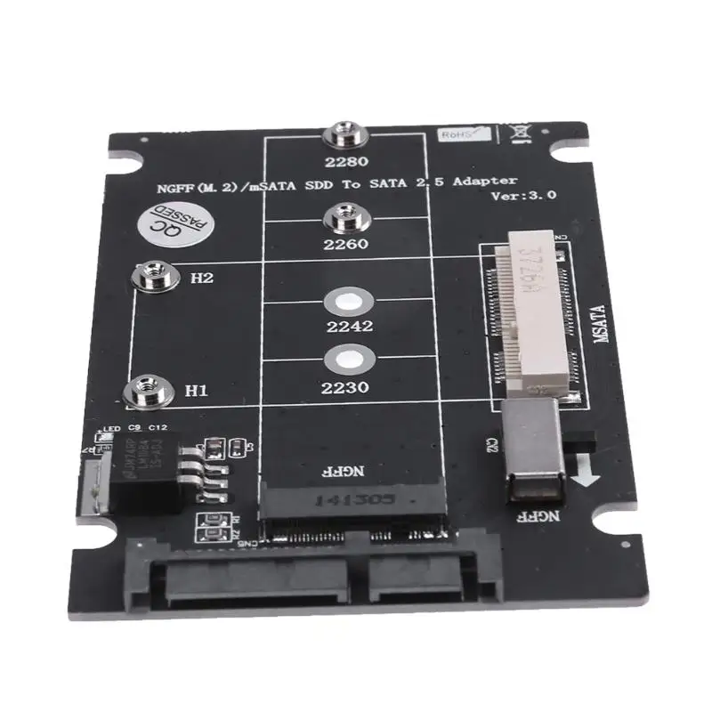 2 в 1 NGFF M.2 B + M ключ мини PCI-E или mSATA SSD SATA III адаптера для полного msata SSD/2230/2242/2260/22x80 M2