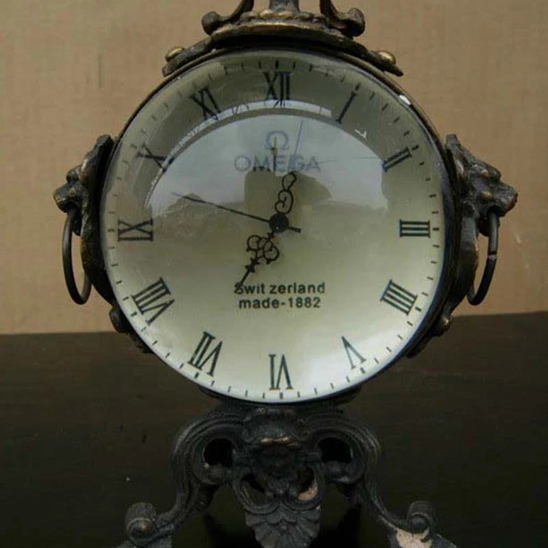 Antique European Style Crystal Ball Clock Pure White Crystal Ball