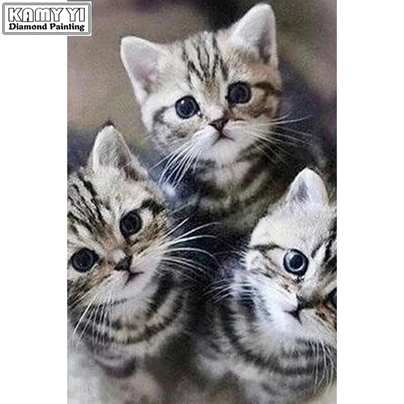 5D DIY Diamond Painting Cross Stitch Cute kitten Abstract Fractal picture Full Round&ampSquare Drill Embroidery Handmad LWR | Дом и сад