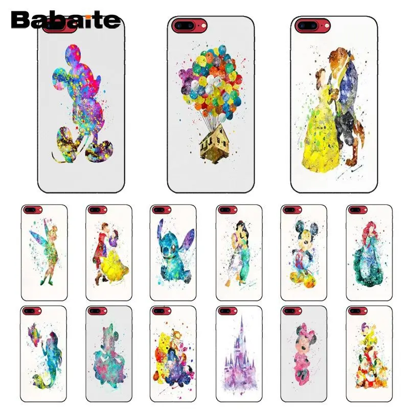 Babaite/чехол для телефона из ТПУ с акварельным рисунком Микки и Минни iPhone 5 5Sx 6 7 7plus 8