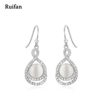 

Clearance Sale Cubic Zircon 100% 925 Sterling Silver Hanging Earring Opal Long Drop Earrings for Women Christmas Jewelry YEA032