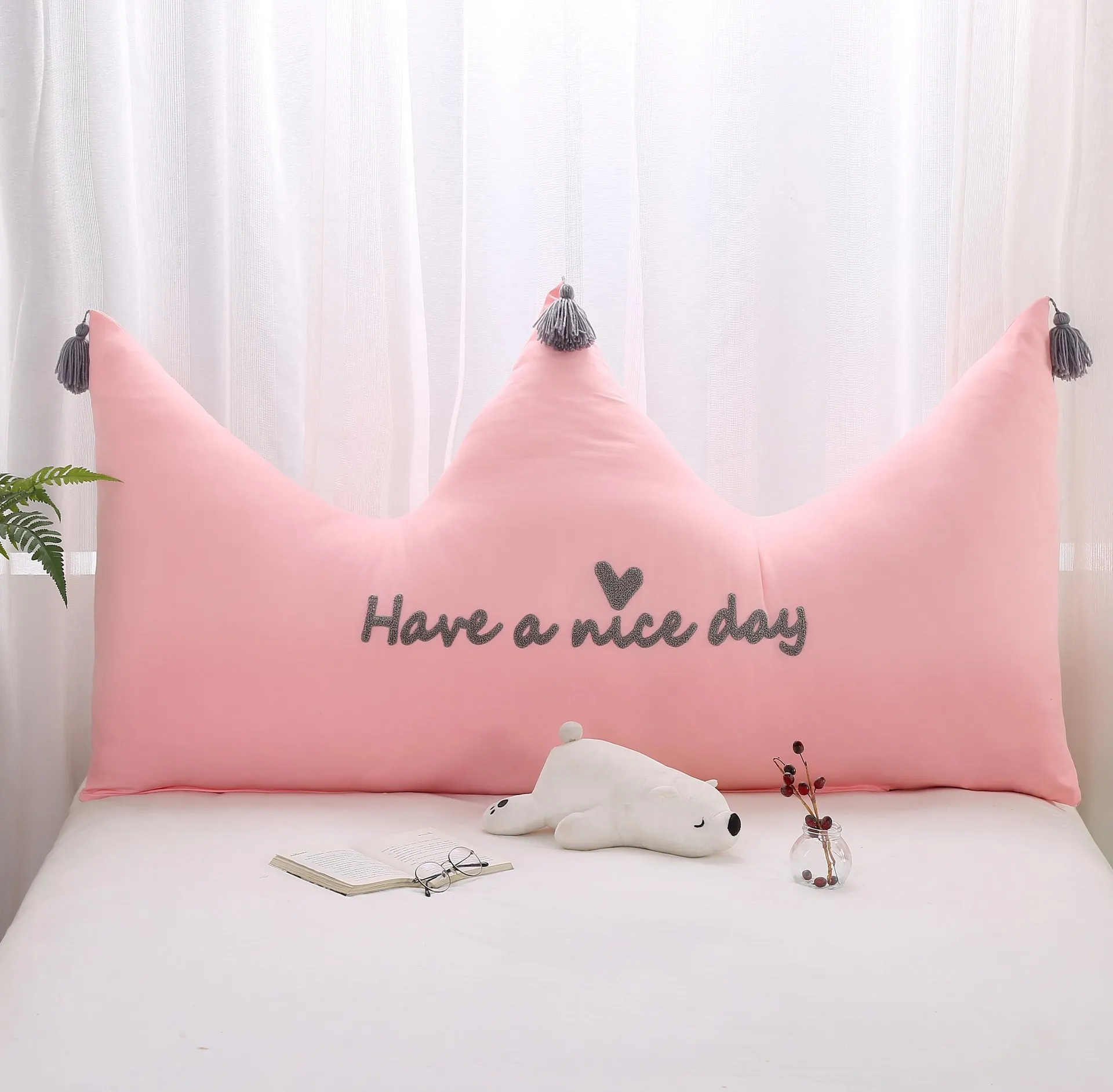 Cute Lovely Princess Crown Pillow Home Sofa Back Seat Removable Washable Throw Pillow Cushion
