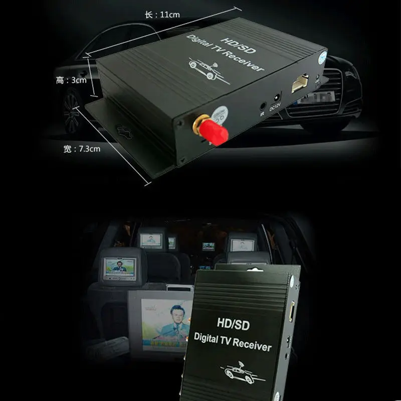 HD/SD ATSC MH USA Digital TV Receiver Mobile Car TV Box 4 Video 2 Audio