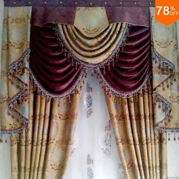

Luxury 2017 golden colorful European oil drawing drapery fashion quality luxury drapes finished Curtains the classical curtains