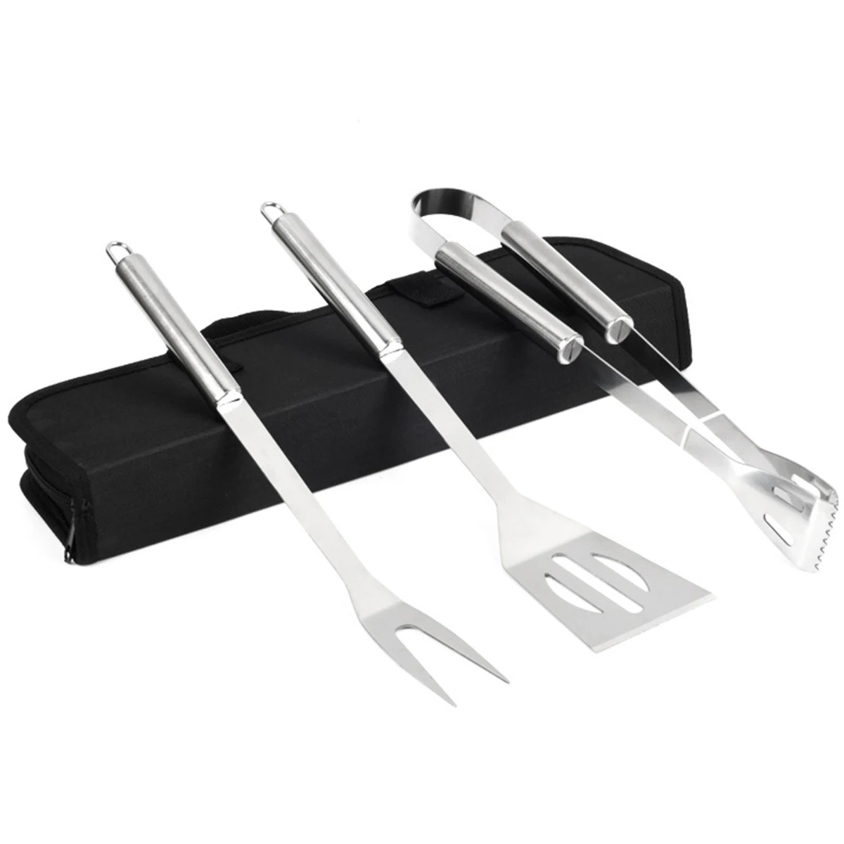 

Oxford bag 3-piece Barbeque Set Stainless Steel Barbeque Set Tools Wholesale Nylon Bag Outdoor Baking Kit Camping Cookie Set
