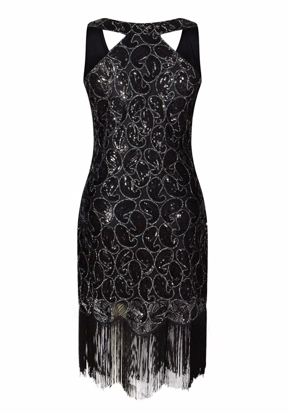 black and gold great gatsby dress