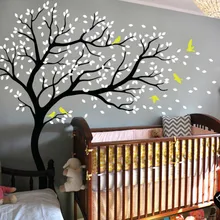 Большие ветви деревьев птицы наклейки на стену s дерево наклейки Плакат Фреска Детская Наклейка для детской комнаты Декор для дома