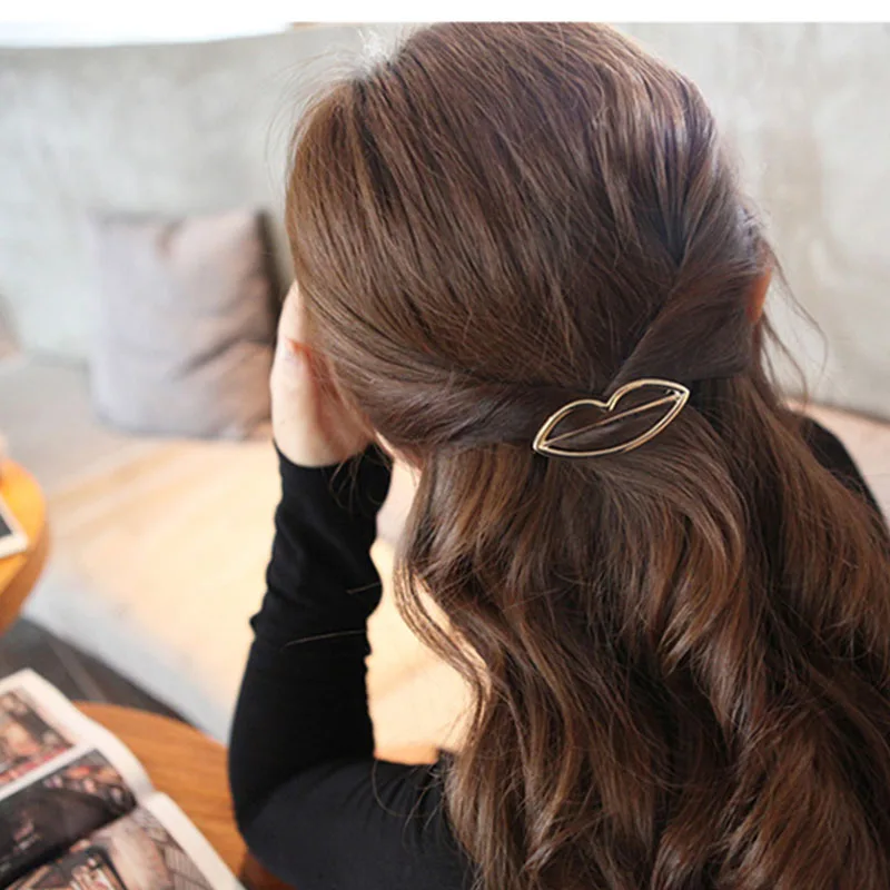 Metal Hair Clips Barrettes Cheveux Hairpins Holder Moon Triangle Circle Hair Pins for Girls Women Hair Styling Hairpin Stick Metal Hair Clips Barrettes Cheveux Hairpins Holder Moon Triangle Circle Hair Pins for Girls Women Hair Styling Hairpin Stick