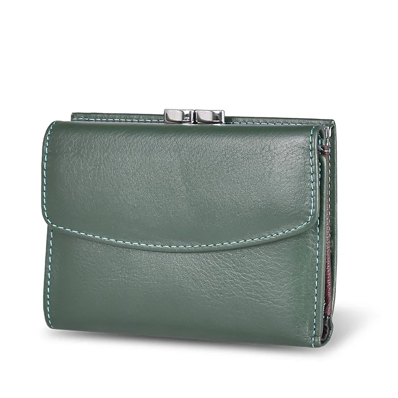 DICIHAYA, женские кошельки, Маленький модный брендовый кожаный кошелек для женщин, женская сумка для карт, женский клатч, кошелек с зажимом для денег - Цвет: Зеленый
