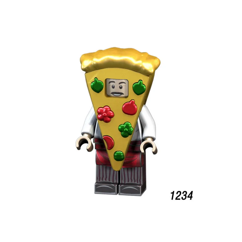 

Single Sale Super Heroes Star Wars 1234 Pizza Model Mini Building Blocks Figure Bricks Toys kids gifts Compatible Legoed Ninjaed