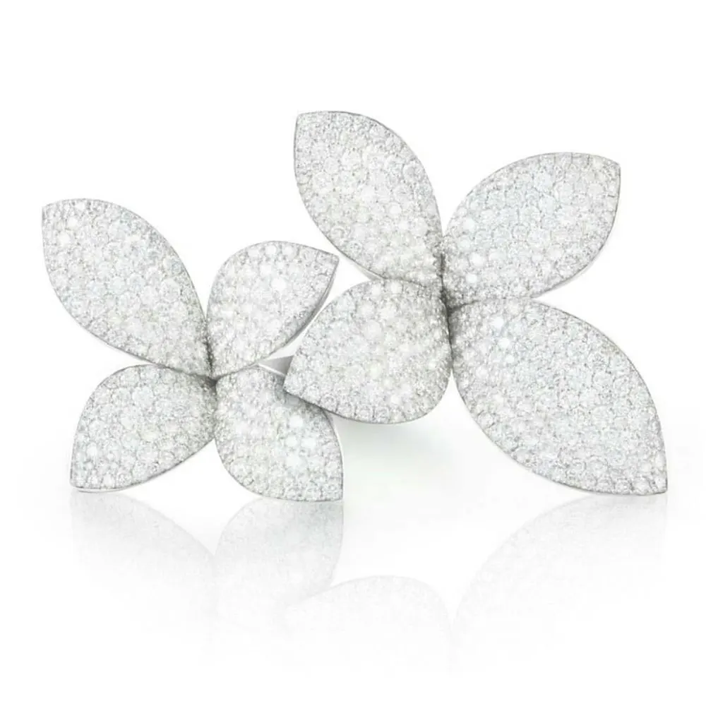 Goede GODKI Fashion Luxe Bloem Blad AAA Zirconia Gloednieuwe Engagement Resizable Ring Voor Vrouwen Glitter Elegante Hand Made Ring