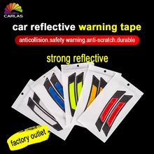 2 Pieces/Pack Car Door Bumper Sticker Warning Safety Mark Anti-Collision Auto Side Anti-scratch Strip Car Reflective Strip warning caution mark anti collision prevention reflective open logo ho car auto motorcycle door trunk decal sticker car styling
