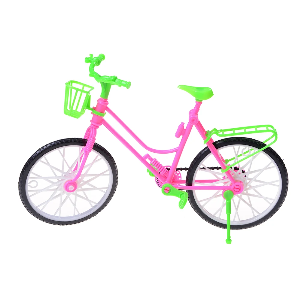 Пластик зеленый + розовый разборный велосипед игрушка велосипед с корзиной для прекрасный подарок, кукла игрушки для детей лучшие подарки