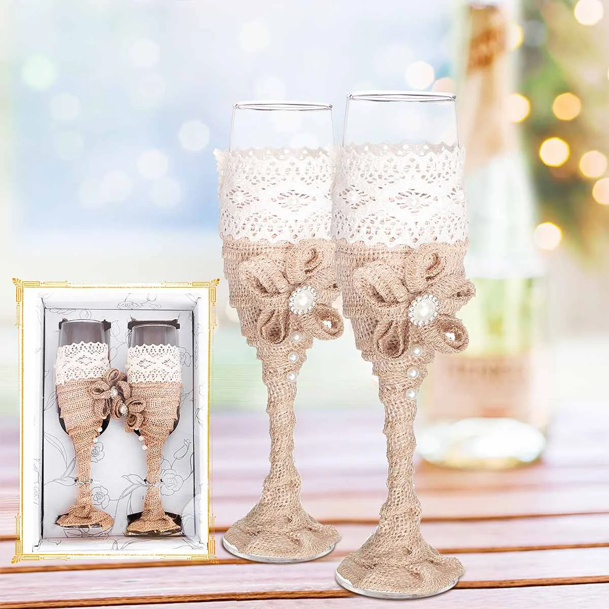 23 см 2X свадебное вино хрустальные винтажные очки бокалы для шампанского льняной Кубок питьевой вечерние свадебный подарок домашнее свадебное украшение