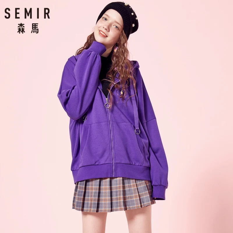 SEMIR Women Hooded Jacket with Full Zip Sports Zip Jacket