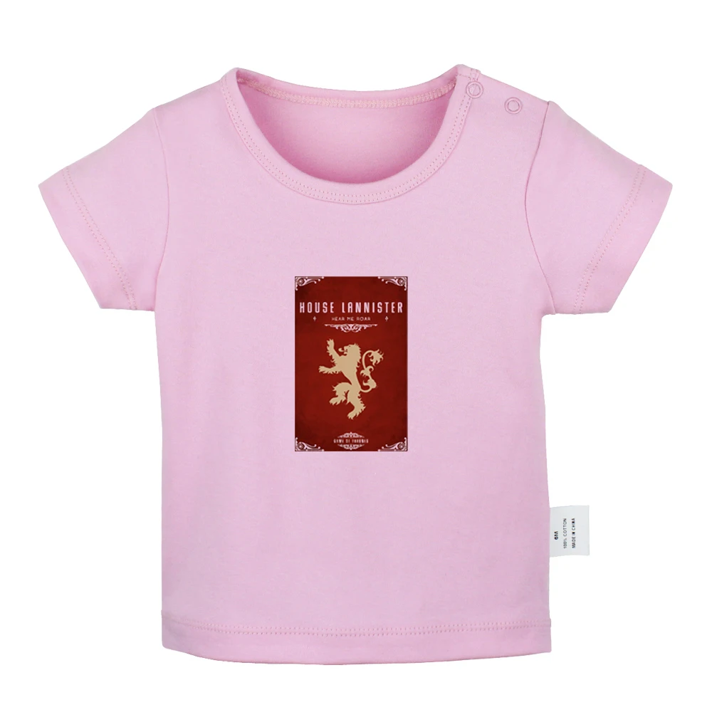 Футболки для новорожденных с изображением Игры престолов Дом Ланнистеров Hear Me Roar, однотонные футболки с короткими рукавами для малышей - Цвет: ifBabyYP2169D