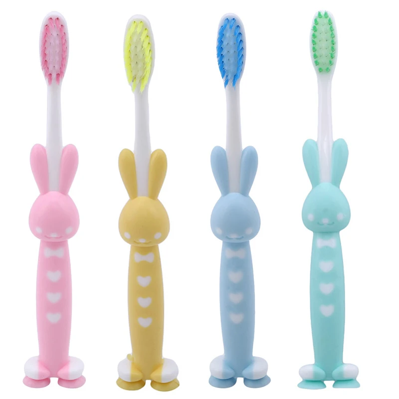 Cute Cartoon Bears Rabbit Shaped Kid Toothbrush Little Boy Girl Tooth