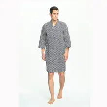 Хлопок, повседневная одежда для сна, мужское кимоно, летняя Элегантная удобная домашняя одежда Yukata, Мужская домашняя одежда для мужчин