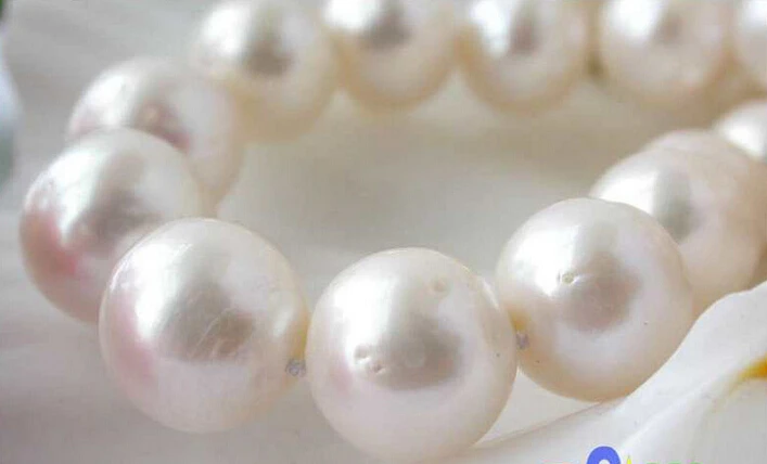 

Wholesale FREE SHIPPING >>> HUGE 17" 14MM WHITE ROUND FRESHWATER CULTURED PEARL NECKLACE 14KGP p1290