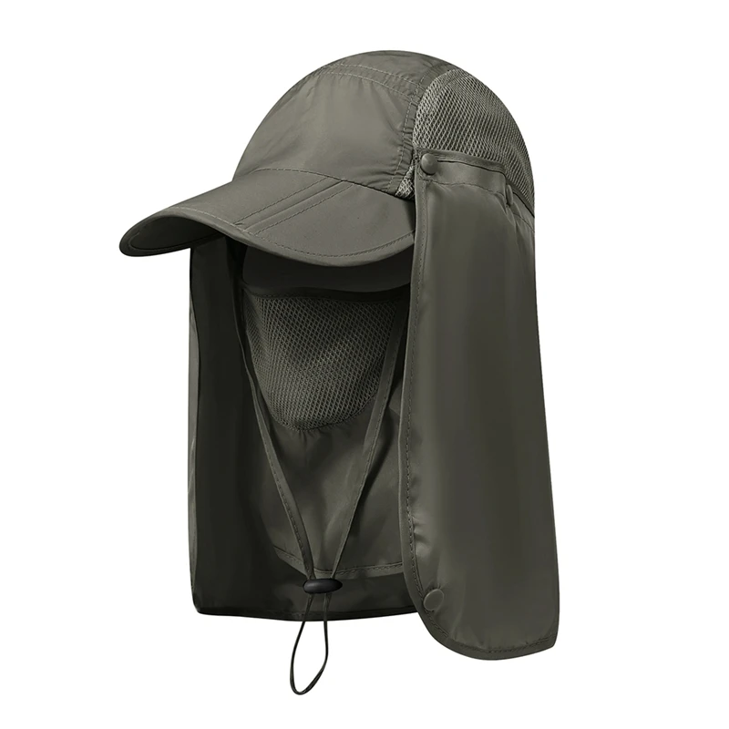 Наружная Складная быстросохнущая нейлоновая рыболовные кепки 360 градусов Солнцезащитная УФ шторка защитная маска для лица Ушная Шея крышка - Цвет: green