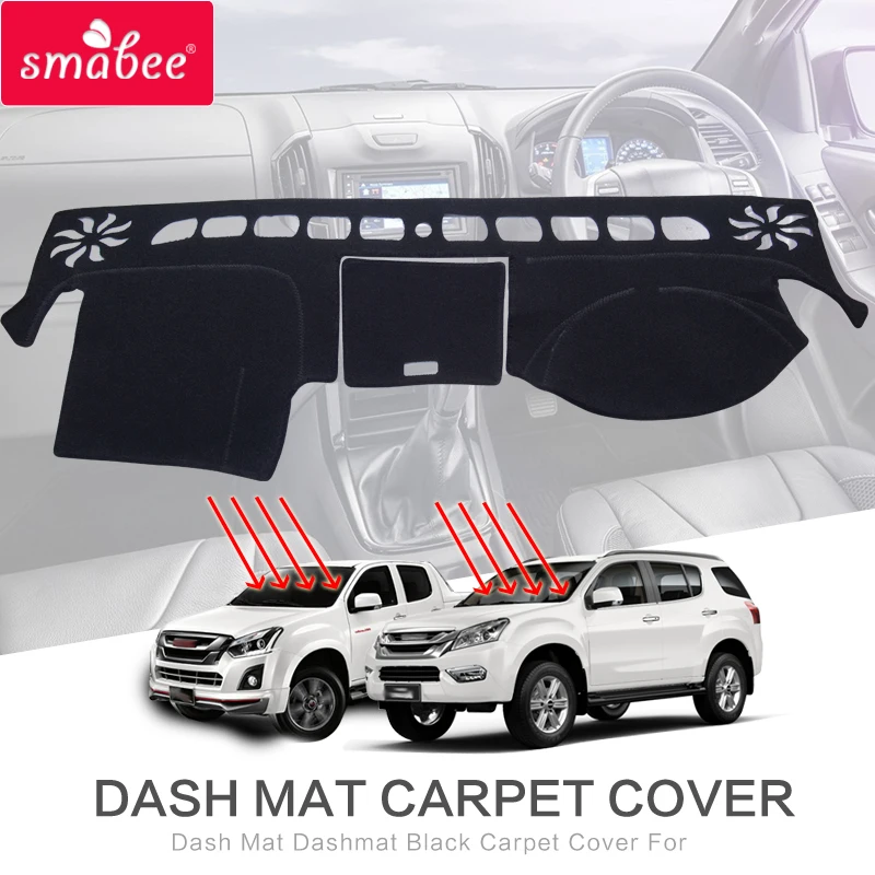 

smabee For Isuzu MU-X D-MAX LS-T Auto 2015 Dash Mat Dashmat Black Carpet Cover Sunscreen insulation