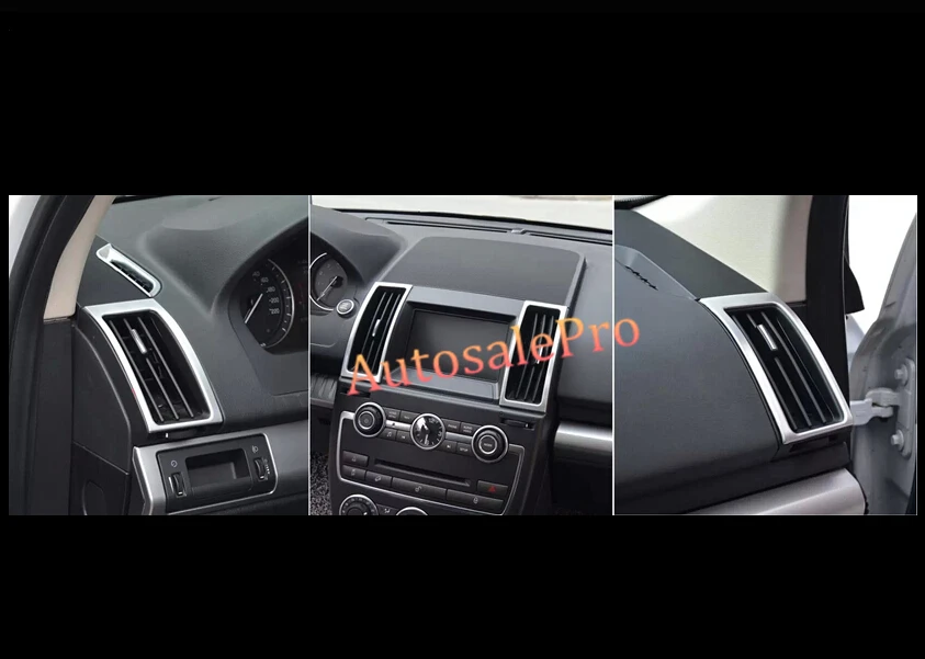 

Interior Dashboard Air Condition Vent Frame Cover Trim 6pcs For Land Rover Freelander 2 2012-2015