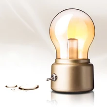 USB DC5V batería recargable lámpara de ambiente Escritorio de escritura luces de mesa bombilla LED Vintage luz de noche lámpara de noche portátil Retro