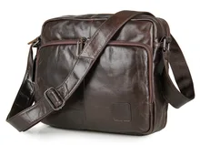Coffee Vintage 100% Guarantee Real Skin Genuine Leather Cowhide Small Men Messenger Bags #M7332
