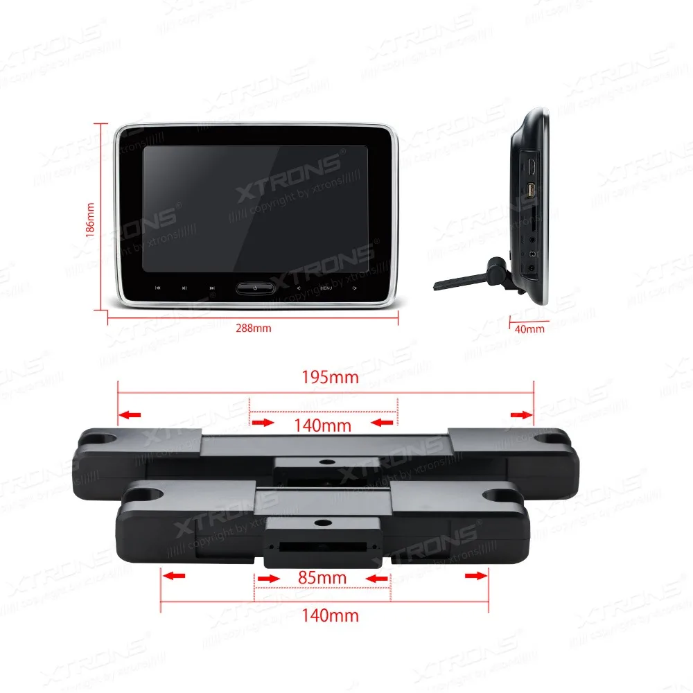 Top XTRONS 10.1" Car Headrest DVD Player Monitor car auto radio HD Digital TFT Screen Touch Panel with HDMI Port 5