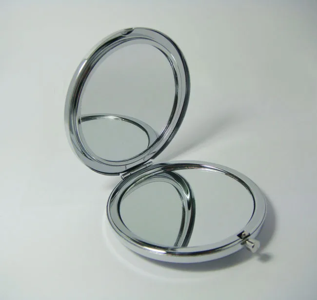480 шт пустые Серебристые компактные зеркальные ручная работа под заказ портативное металлическое косметическое зеркало для макияжа-DHL