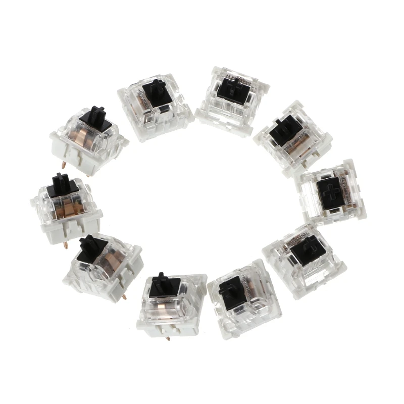 

10Pcs 3 Pin Mechanical Keyboard Switch Black Replacement For Gateron Cherry MX