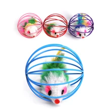 1pcs Funny Pet Kitten Cat And Mouse Game Toy Rat Mice Ball Cage Toys With Interactive Play Cat Favorite