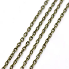DoreenBeads античная бронза текстурированная звено-открытая кабельная цепь фурнитура 4x2,5 мм, продается в упаковке 3 м новинка